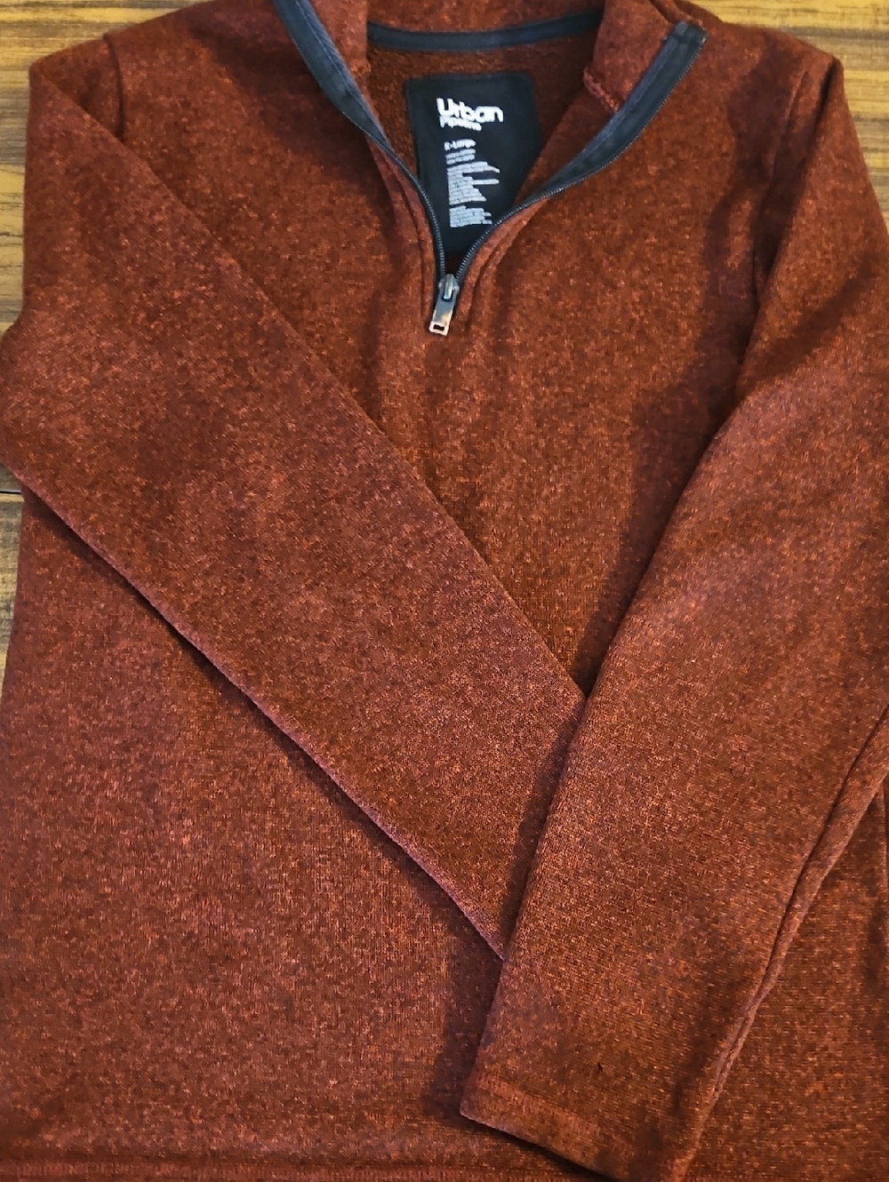 urban pipeline Maroon Heather Zip-Neck Sweater